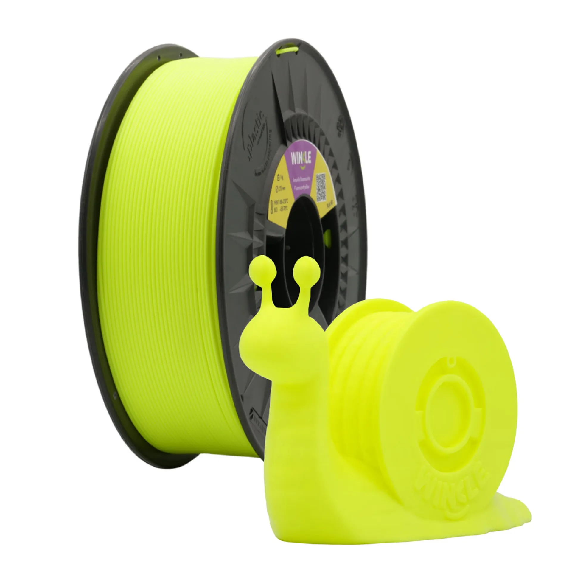 Bobina + winklelin_PLA FLUORESCENTE_Amarillo Eléctrico