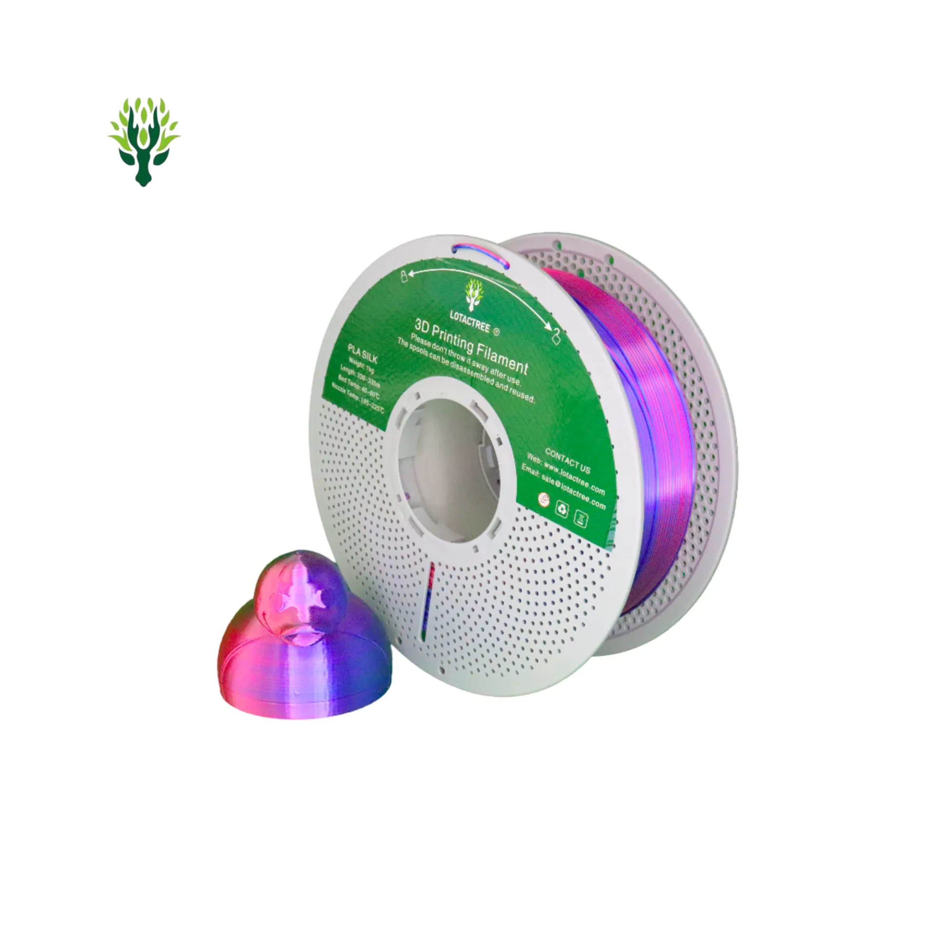 PLA SILK Rose Red Green Dark Blue 01